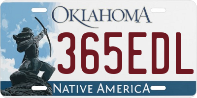 OK license plate 365EDL