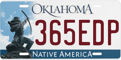 OK license plate 365EDP