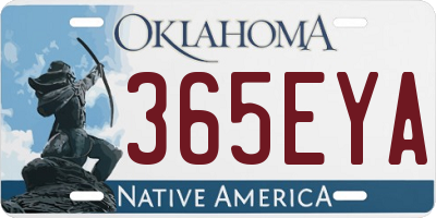 OK license plate 365EYA