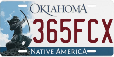 OK license plate 365FCX