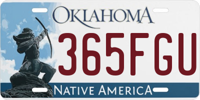 OK license plate 365FGU