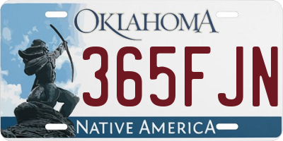 OK license plate 365FJN