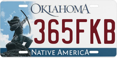 OK license plate 365FKB