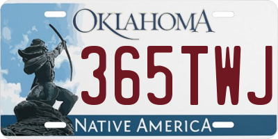 OK license plate 365TWJ