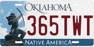 OK license plate 365TWT