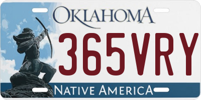 OK license plate 365VRY