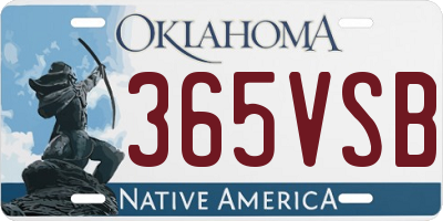 OK license plate 365VSB