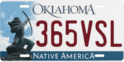 OK license plate 365VSL