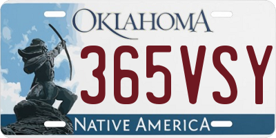 OK license plate 365VSY
