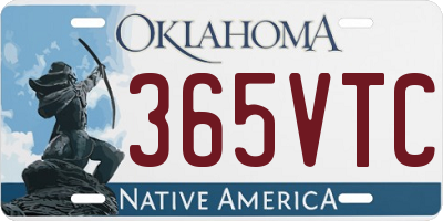 OK license plate 365VTC