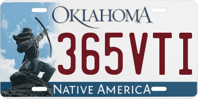 OK license plate 365VTI