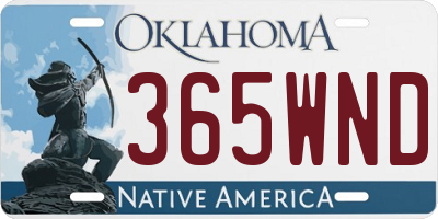 OK license plate 365WND