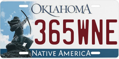OK license plate 365WNE
