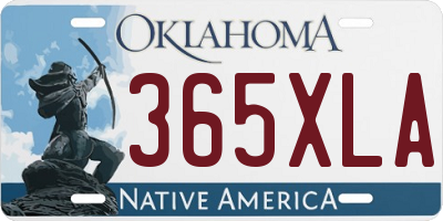 OK license plate 365XLA