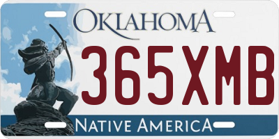 OK license plate 365XMB