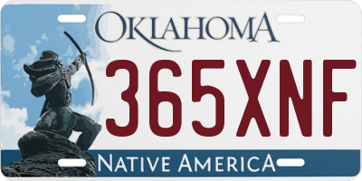 OK license plate 365XNF