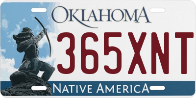 OK license plate 365XNT