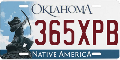OK license plate 365XPB