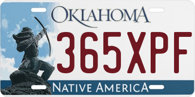 OK license plate 365XPF