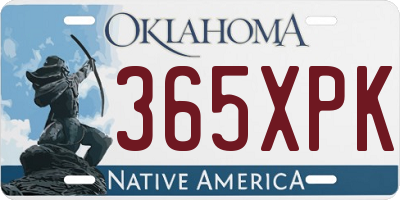 OK license plate 365XPK