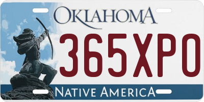 OK license plate 365XPO