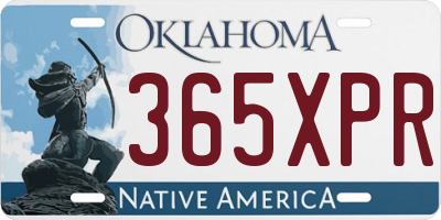 OK license plate 365XPR