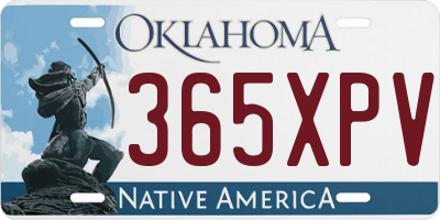 OK license plate 365XPV