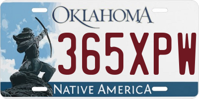 OK license plate 365XPW