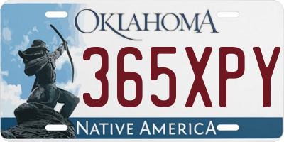 OK license plate 365XPY