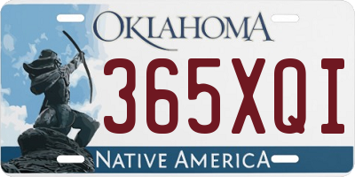 OK license plate 365XQI