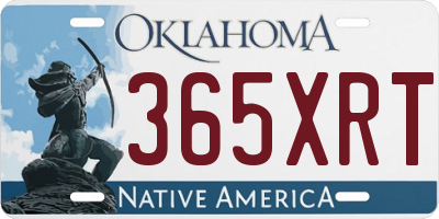 OK license plate 365XRT