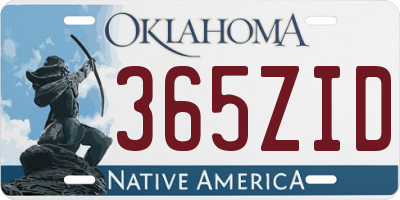 OK license plate 365ZID
