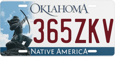 OK license plate 365ZKV