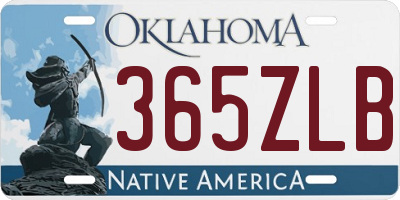 OK license plate 365ZLB