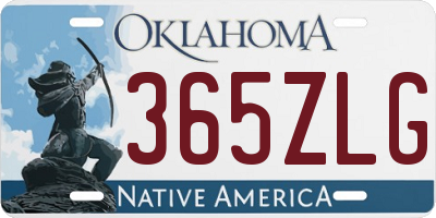 OK license plate 365ZLG