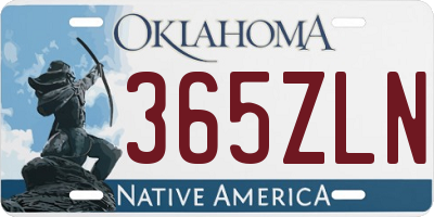 OK license plate 365ZLN