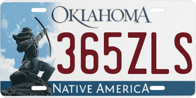 OK license plate 365ZLS