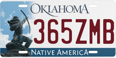 OK license plate 365ZMB