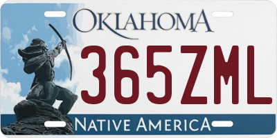OK license plate 365ZML