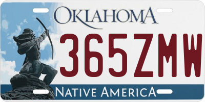 OK license plate 365ZMW