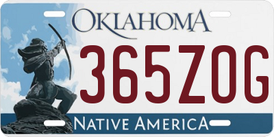 OK license plate 365ZOG