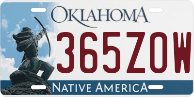 OK license plate 365ZOW