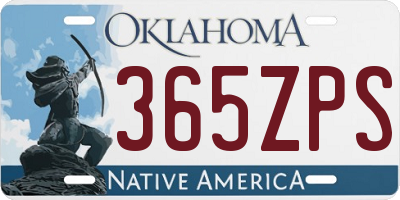 OK license plate 365ZPS