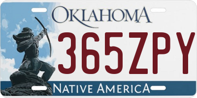 OK license plate 365ZPY