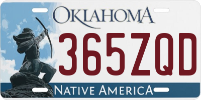OK license plate 365ZQD