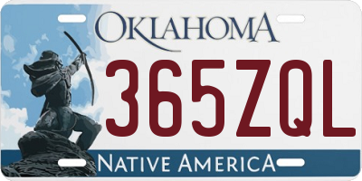 OK license plate 365ZQL