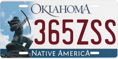 OK license plate 365ZSS