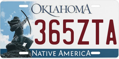 OK license plate 365ZTA