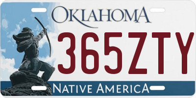 OK license plate 365ZTY