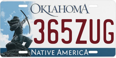 OK license plate 365ZUG